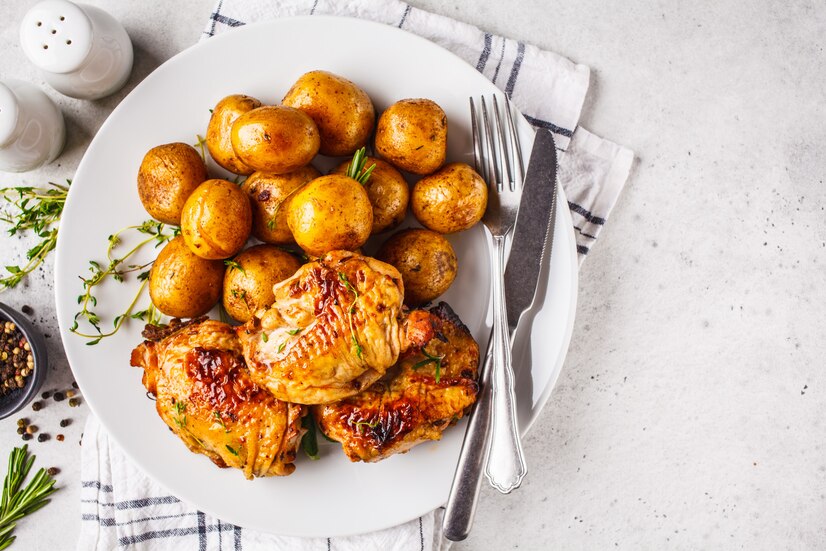 grilled-chicken-baked-potatoes